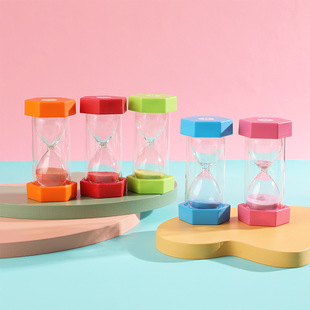 Manufacturer Wholesale Hexagonal Hourglass Kidsren's Ornaments Timing Learning Timer Hourglass 10/20/30 Minutes Quicksand Bottle