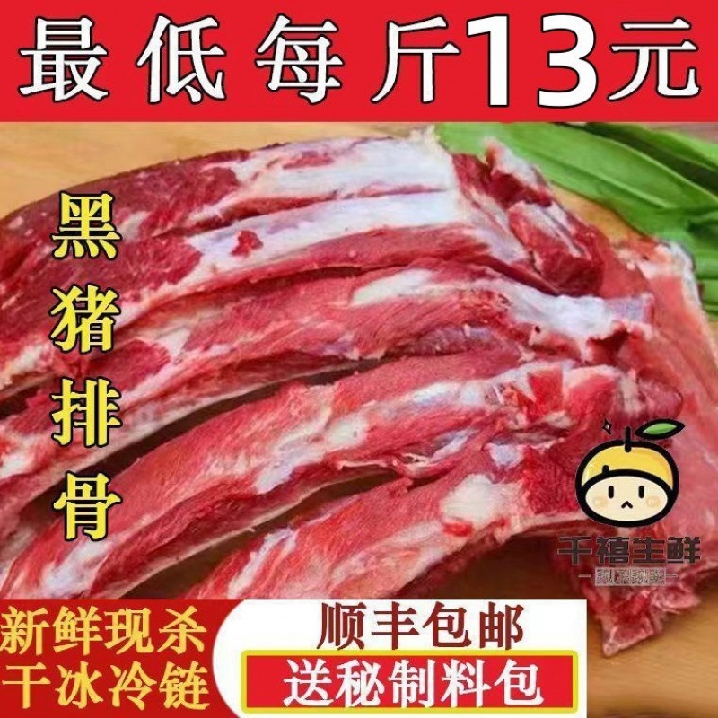 排骨黑猪多肉新鲜肋排国产土猪排骨批发猪小排猪仔排