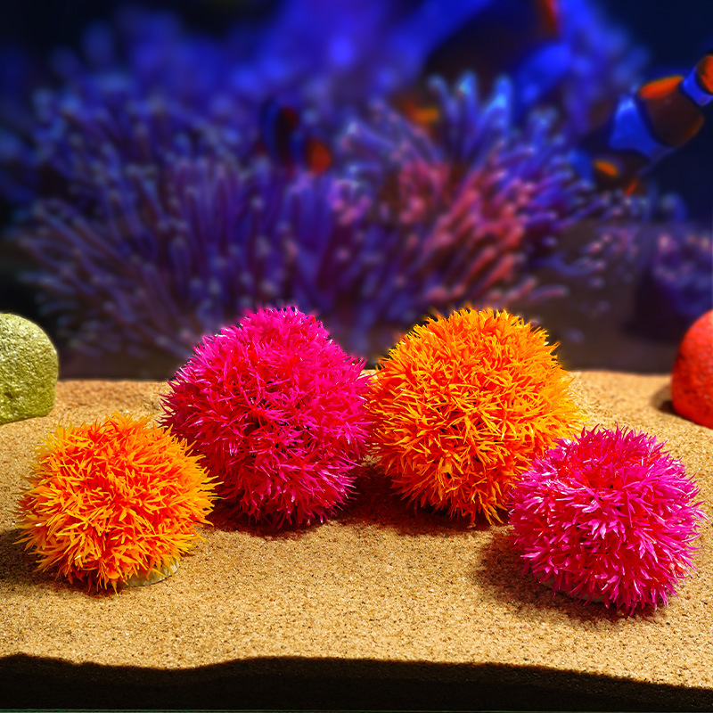 Simulación de plantas acuáticas, bolas de flores, montículos de hierba, bolas de hierba, ventas directas de fábrica, nuevas peceras, paisajismo, peceras, plástico decorativo