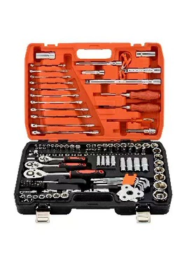 Mühərrik tənzimləmə alətləri Tool Set Sleeve Auto Repair - 121-piece-set-of-24-tooth-auto-repair-kit-two-color-box-industrial-grade