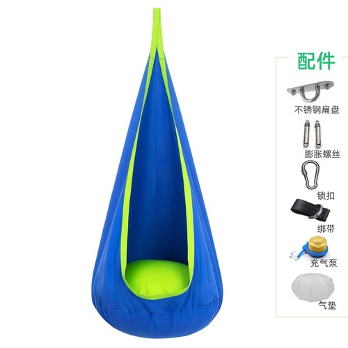 New children's swing chair European and American portable parachute fabric hammock swing bed indoor courtyard creative model with inflatable pad swing chair