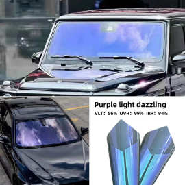 批发汽车贴膜紫光炫彩VLT 60%炫彩光学前挡玻璃隔热防晒膜防爆膜