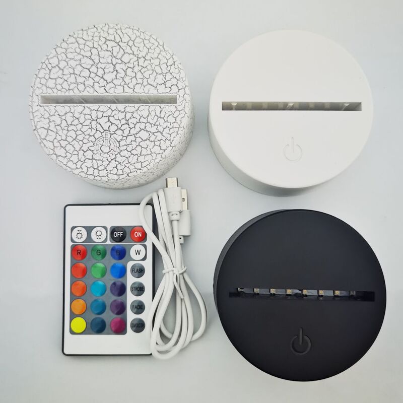 Source manufacturer 3d night light base usb touch remote control colorful battery charging crack base color box packaging