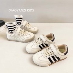 软皮版儿童德训鞋2025春秋季新款女童休闲板鞋软底透气男童运动鞋