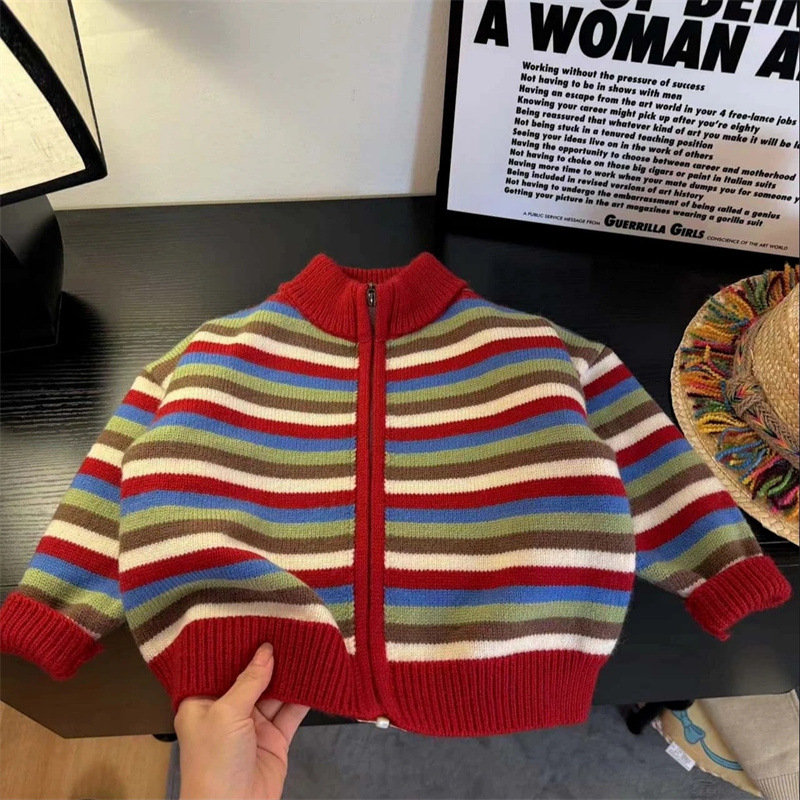 Knitted autumn children's cardigan for boys