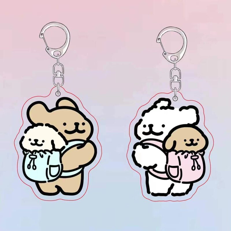 Cute Cartoon Line Drawing Puppy Backpack Acrylic Keychain Couple Best Friend Fun Small Gift Backpack Bag Charm Cute Cartoon Line Drawing Puppy Backpack Acrylic Keychain Couple Best Friend Fun Small Gift Backpack Bag Charm
