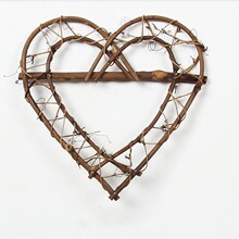 双心形土伏藤花环材料手工diy原材料编装饰爱心环创挂饰