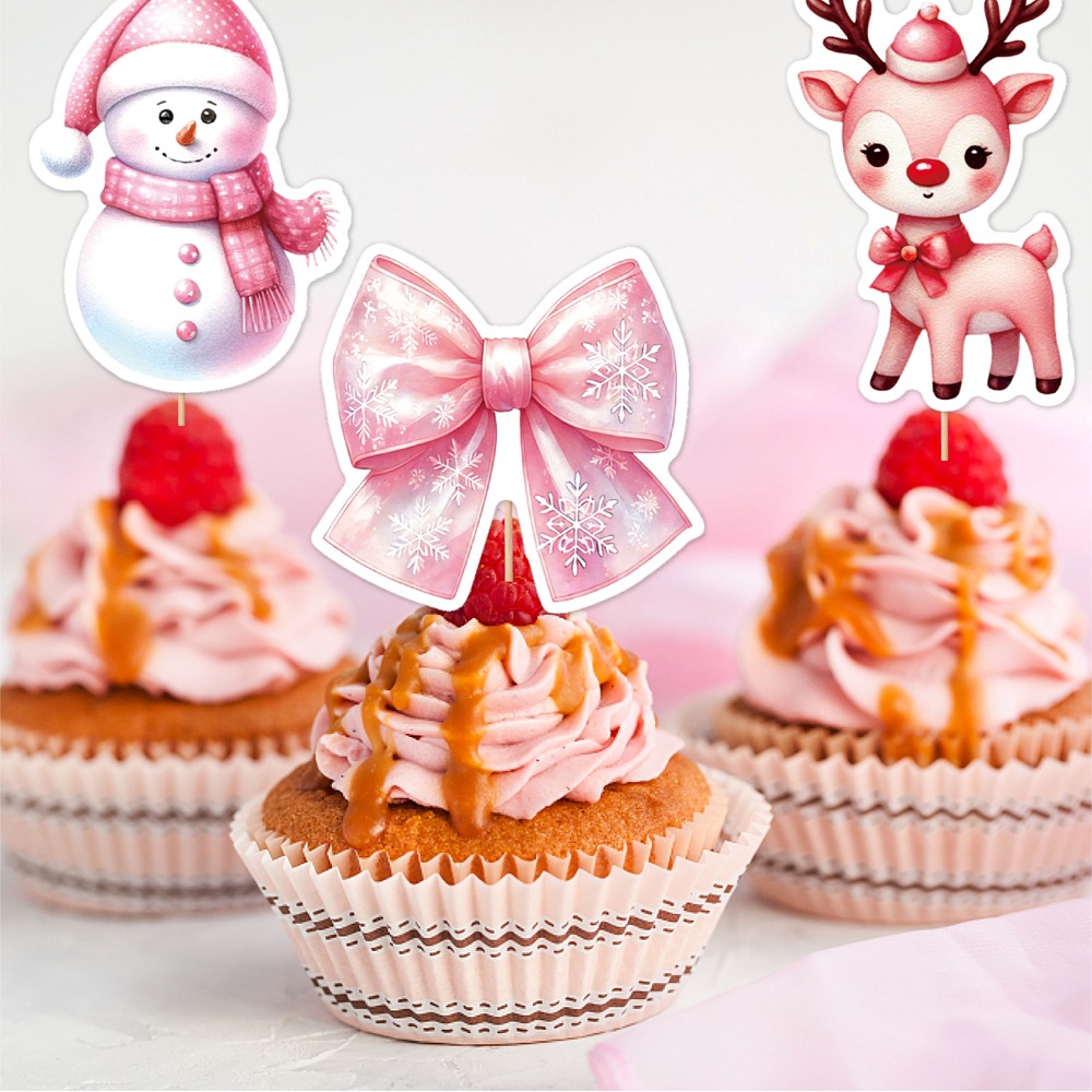 Nuevo pastel de Navidad decoración inserto arco rosa pan de jengibre hombre decoración de fiesta de Navidad mini-slit