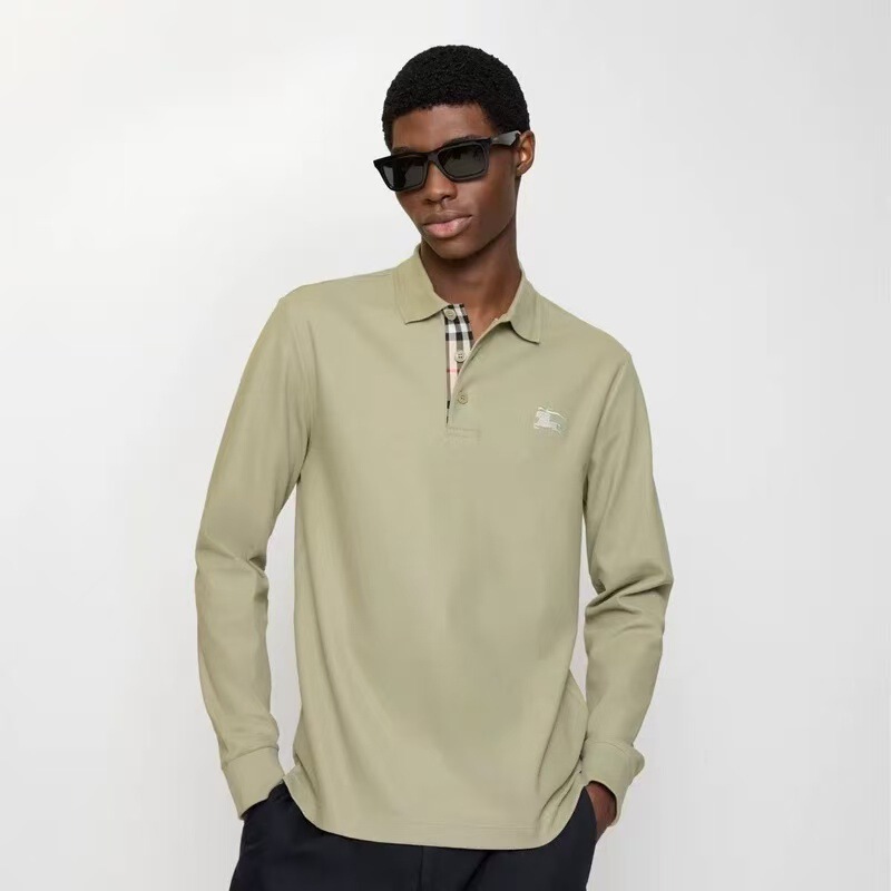 2026 New Men's Long-Sleeve Cotton POLO Shirt Loose Casual T-Shirt