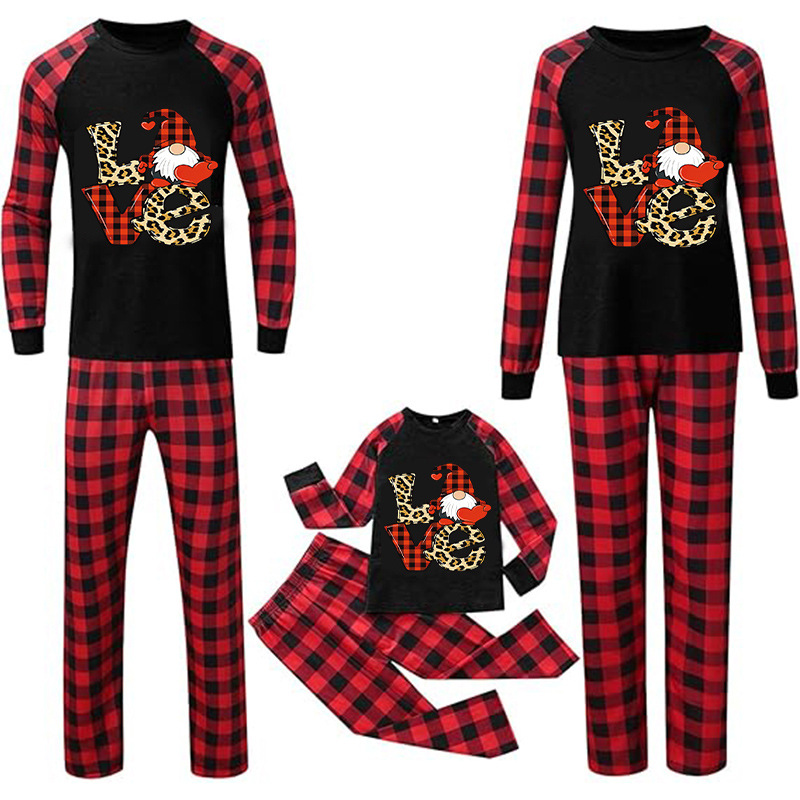 Underwear & Sleepwears Christmas style parent child printed home clothes cross border plaid home clothes hot selling parent child clothing suits_voghion.com