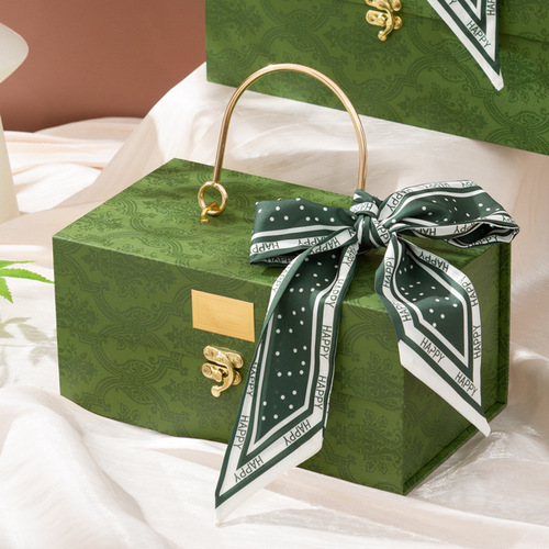 创意金属手提式礼盒空盒轻奢伴手礼婚庆回礼喜糖盒包装盒过年送礼