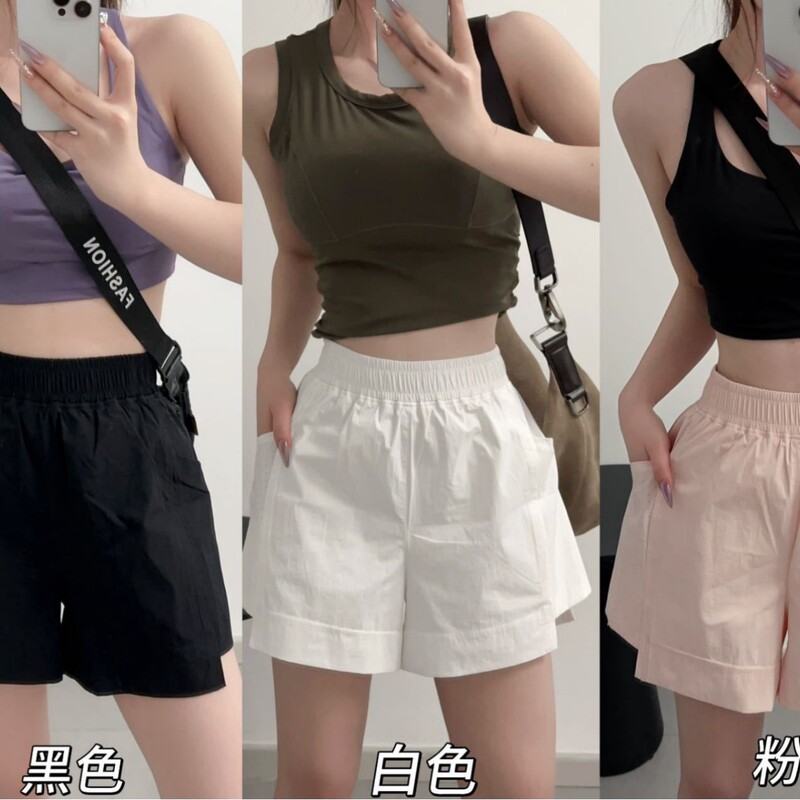 Lulu-Style Shorts Casual Sports Women's Pants Summer Ice-Feel Breathable Running Anti-Exposure A-Line Pants Yoga Quick-Dry
