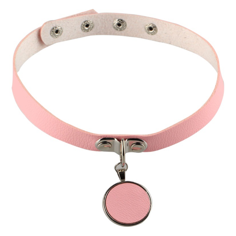 Foreign Trade Popular Leather Leash Dog Chain Couple Sex Toy Punk Bell Collar Peach Heart Collar Jewelry