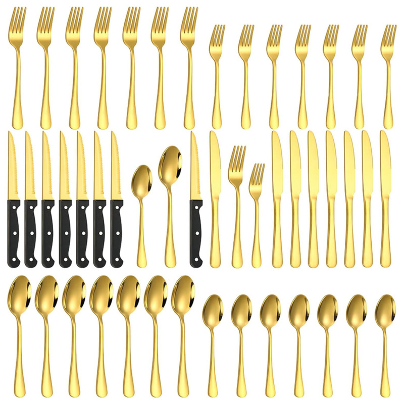 Cross-border Amazon stainless steel 1010 tableware suit dinner knife fork steak knife 8 people 48 pieces suit Cross-border Amazon stainless steel 1010 tableware suit dinner knife fork steak knife 8 people 48 pieces suit