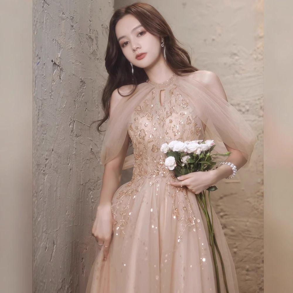 Vestidos de noche de alta gama para mujer, elegantes y lujosos, de estilo exclusivo y etéreo, ideales para estudiantes, anfitrionas y actuaciones de coros.