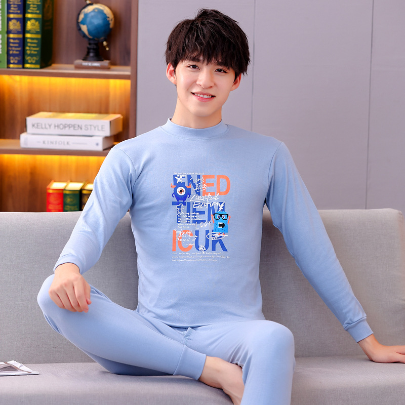 9-24 años de edad conjunto de ropa interior juvenil medio y grandes niños ropa de otoño pantalones largos traje suéter de algodón ropa interior térmica