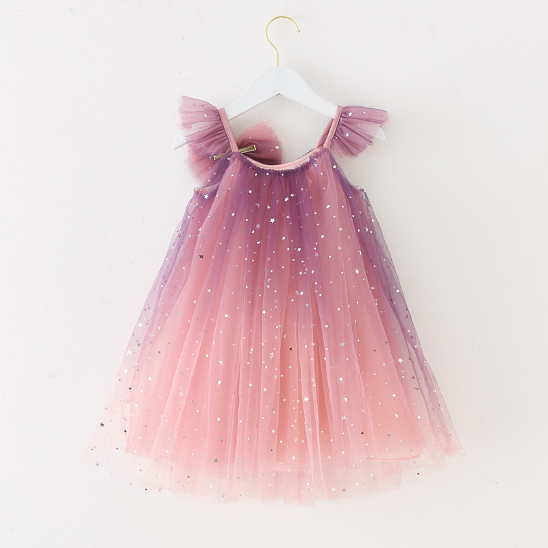 Arco de las niñas accesorios para el cabello vestido de malla nuevo vestido de la etapa de los niños niña de las flores vestido de princesa vestido de lentejuelas arco iris