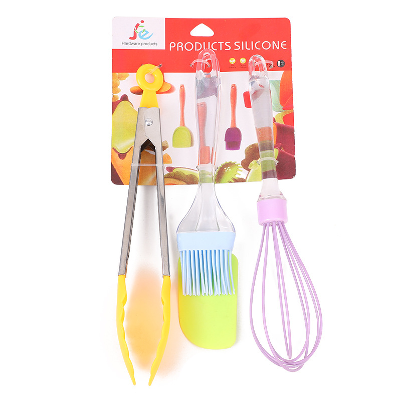 Utensilios de cocina de silicona de 4 piezas, para hornear, con batidor, al por mayor