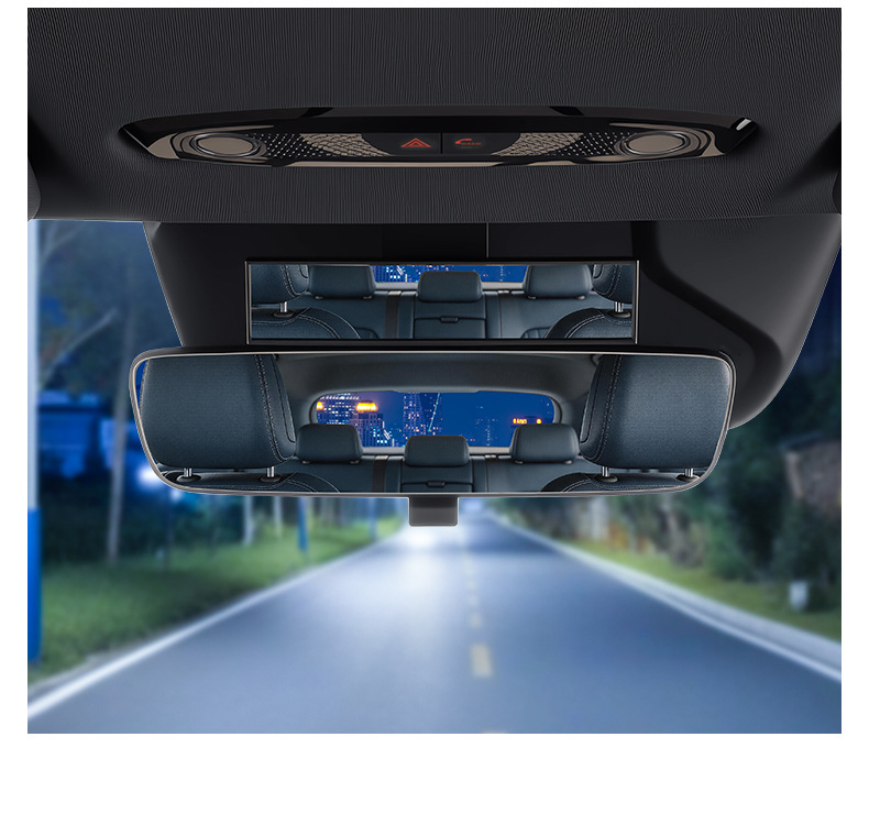 Car Rearview Mirror Interior Reflective Mirror Reversing Blind Spot Auxiliary Universal Wide-Angle Curved High-Definition Mirror Baby Observation Mirror