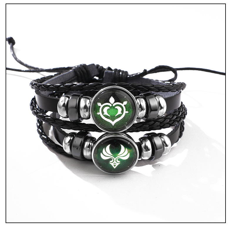 Pulsera De Hebilla De Cristal De Ojo De Dios De Cuerda Trenzada De Pu De Piedras Preciosas De Tiempo display picture 3