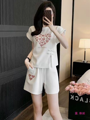 New Chinese style summer suit for women 2025 new style casual loose Internet celebrity fried street short-sleeved shorts two-piece trendy set