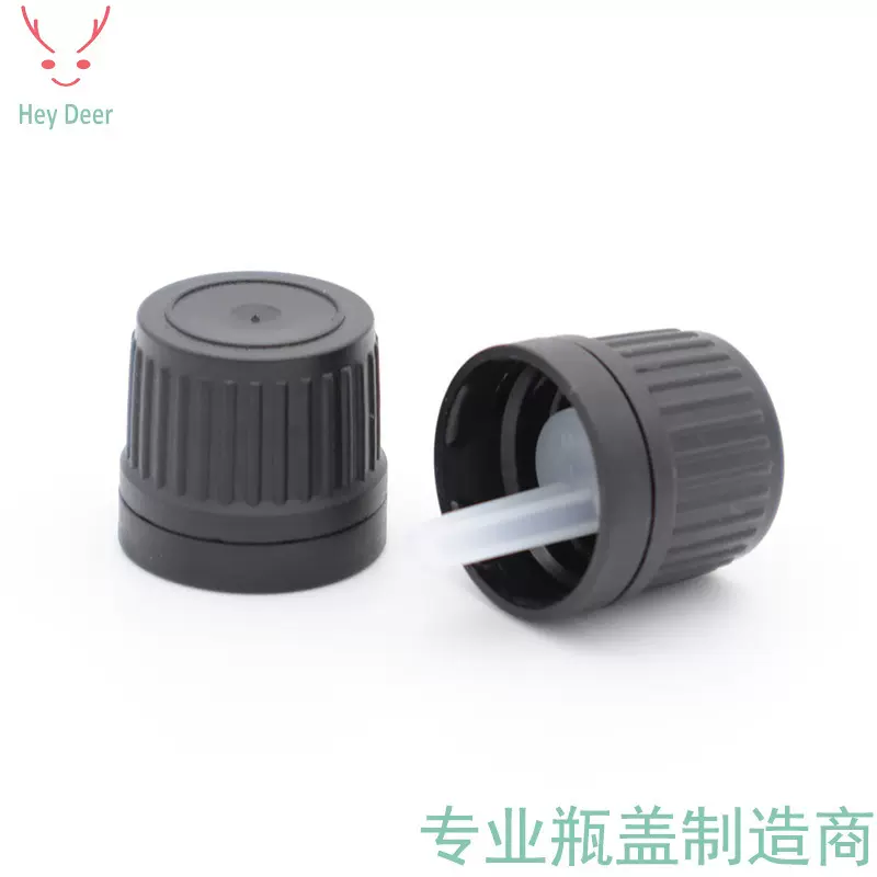 厂家18牙小头防盗盖塑料盖子玻璃瓶盖精油瓶盖加内塞加工定制