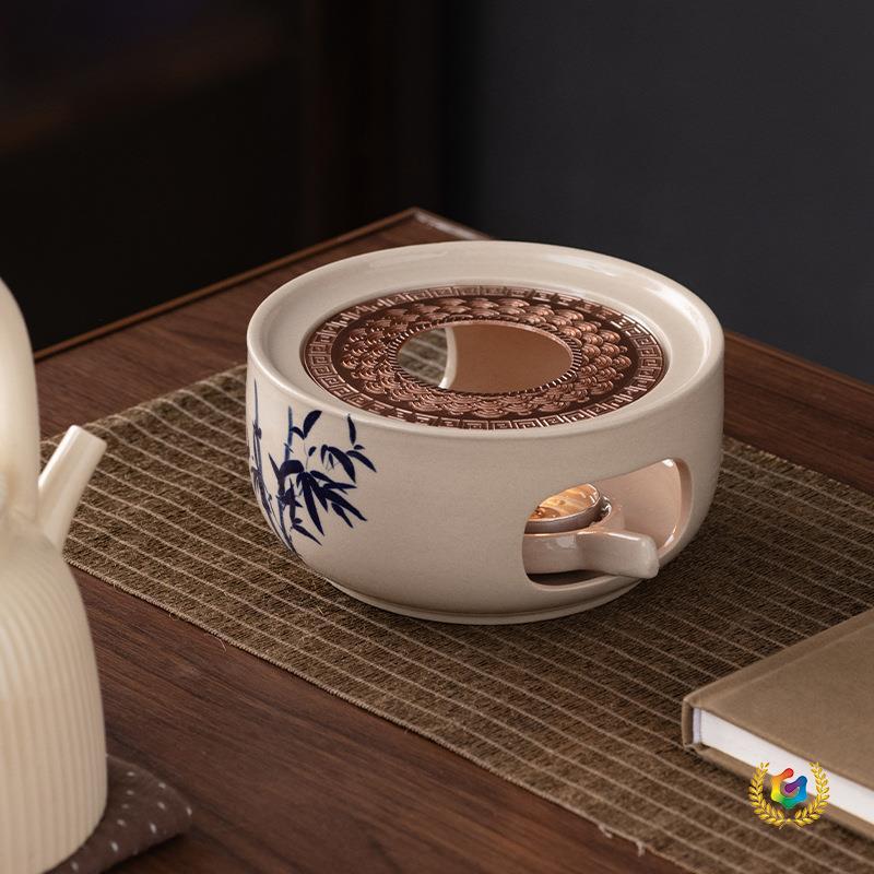 Retro-Style Candle Heating Tea Warmer Base Incense Burner Tea Stove Open Flame Orange Roasting Stove Tea Warmer