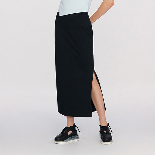 Spring  New Yoga Sports Semi-Long Skirt Fitness Casual Matching Skirt with Side Slit High-Waist One-Step Skirt