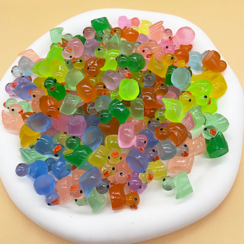 New Simulation Mini Luminous Duck Egg Resin Accessories DIY Cream Gel Children Hairpin Refrigerator Sticker