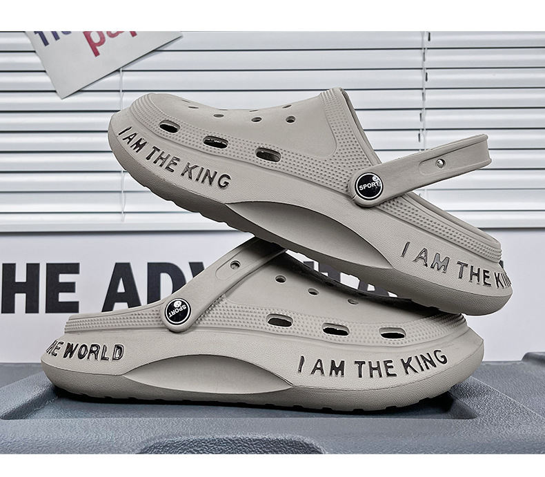 Loch Schuhe Herren Sommer Neue Dicke Sohlen Oberbekleidung Baotou Hausschuhe Rutschfeste Herren Sandalen Strandschuhe Sandale_voghion.com