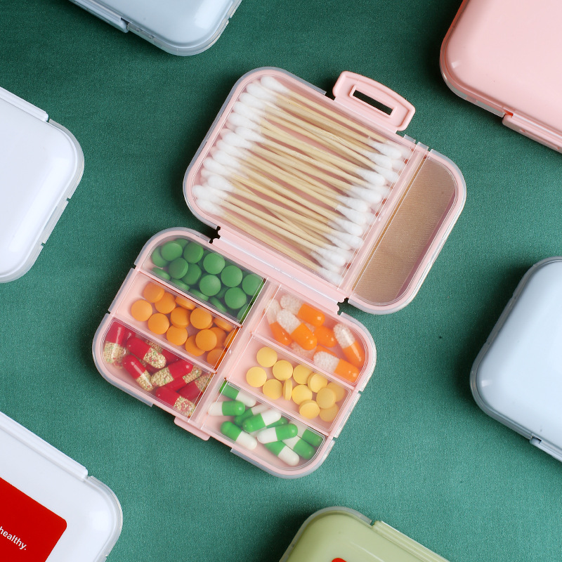 Double-layer Sealed Portable Small Pill Box One-week Mini Old People Travel Packing Pill Box Tablet Storage Box Small Pill Box