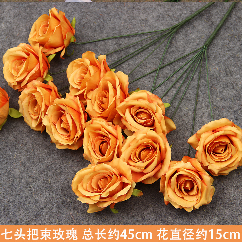 Flores de imitación naranja peonía naranja hortenida neblina orquídea flor flor de boda seda naranja