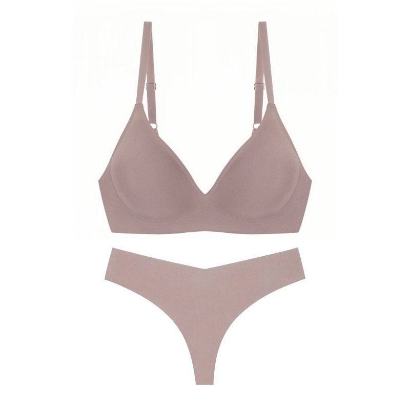 Women's Seamless Bra And Brief Set Wire-free Comfortable Soft Support_voghion.com