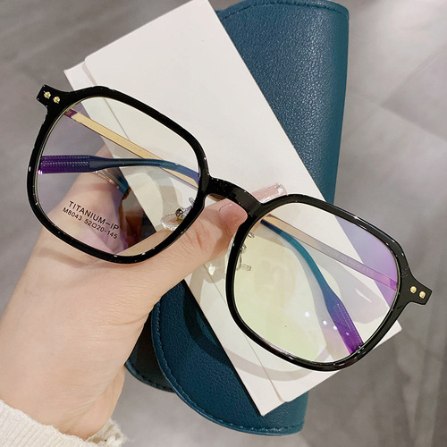 8043 New Xiaohongshu Fashion TR90 Anti-Blue Light Glasses for Girls without Makeup Can Be Equipped with Prescription Glasses Frames and Flat Glasses
