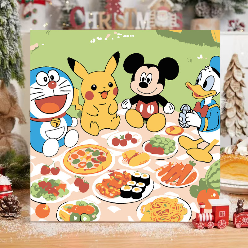 子猫デジタル油絵 diy 着色かわいい漫画動物手作り子供のシンプルな油絵装飾卸売|undefined