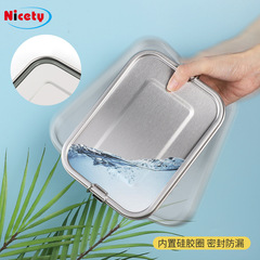 Food grade 304 stainless steel lunch box sealed picnic lunch box food box camping food storage box lunch box