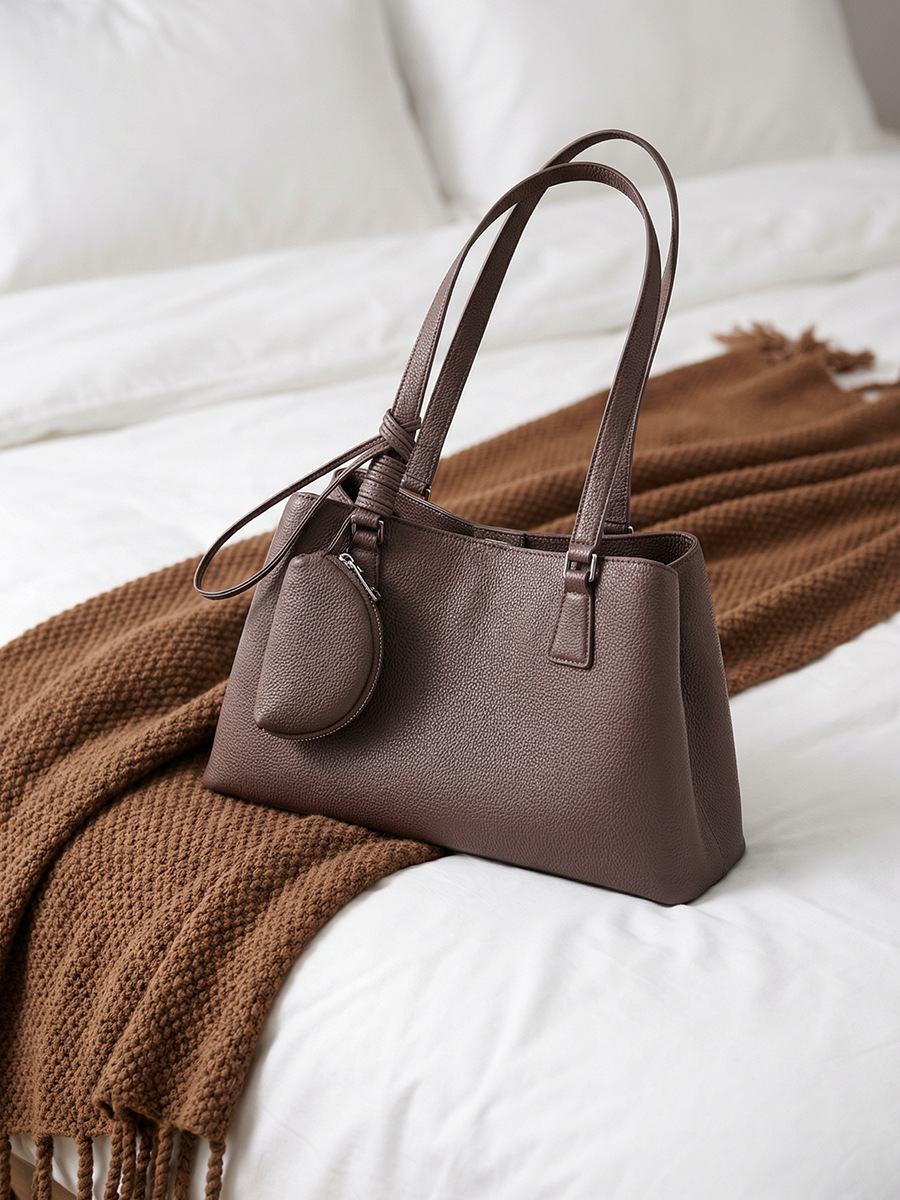 Bolso Bandolera de Cuero de Piel de Vaca de Primera Capa Suave con Cremallera para Mujer image 6