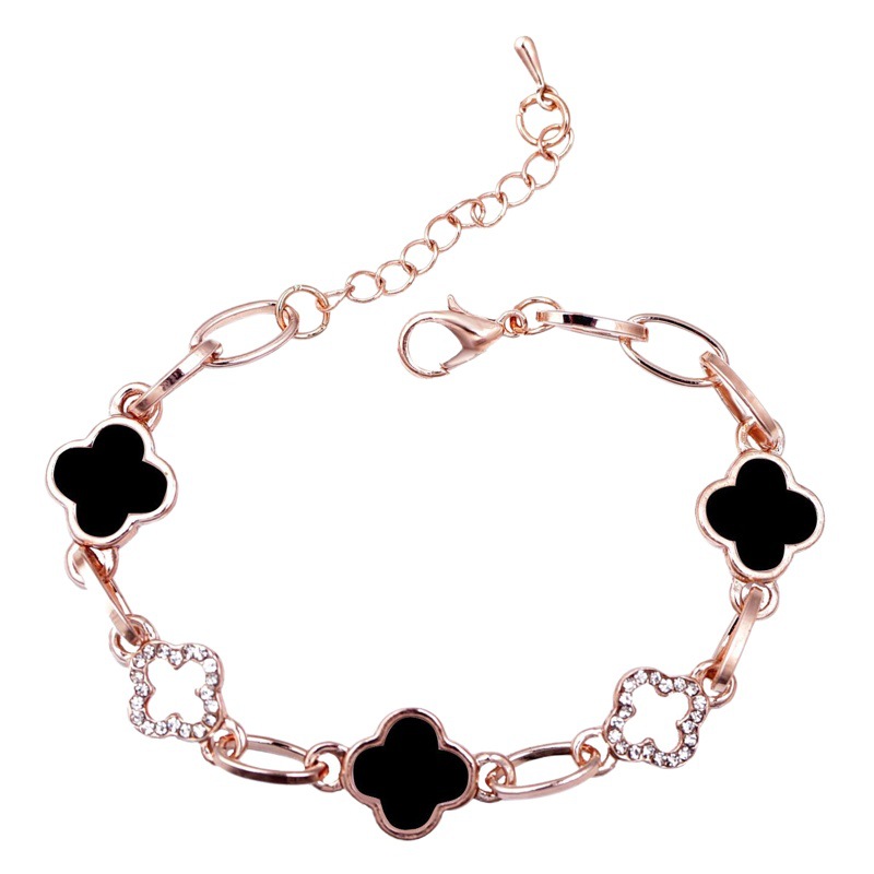 diamond bracelet fashion Clover bracelet Korean style men's and women's all-match jewelry