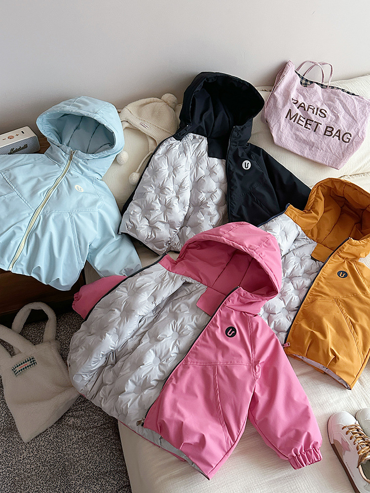 [Nuevo estándar nacional 90 blanco] invierno chaqueta de plumón infantil chaqueta de niña nuevo estilo coreano tres armadillos de asalto