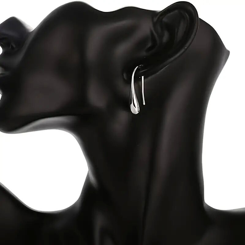 8g Weight Copper Ear Needle Material Earrings Classification 1 Pair Quantity Travel, Street, Shopping Occasion Copper Material U Shape, Water Droplets Pattern Women's Gender Plating Design Basic, Streetwear, Cool Style Style 1 Pair Basic Streetwear Cool Style U Shape Water Droplets Plating Copper Earrings 5