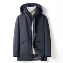 厂家现货新款男士水貂毛领可拆卸兔毛内胆派克服90白鸭绒羽绒服