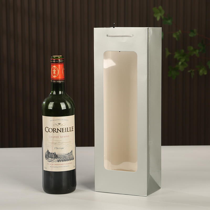 와인 가방-실버; 흰색 판지; 8.5*12.5*36CM