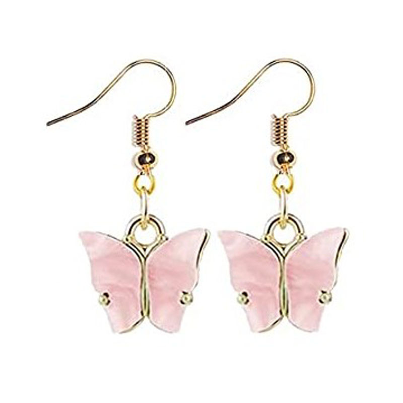 5g Weight 1 Pair Fruit Bear Butterfly Patchwork Plastic Resin Drop Earrings