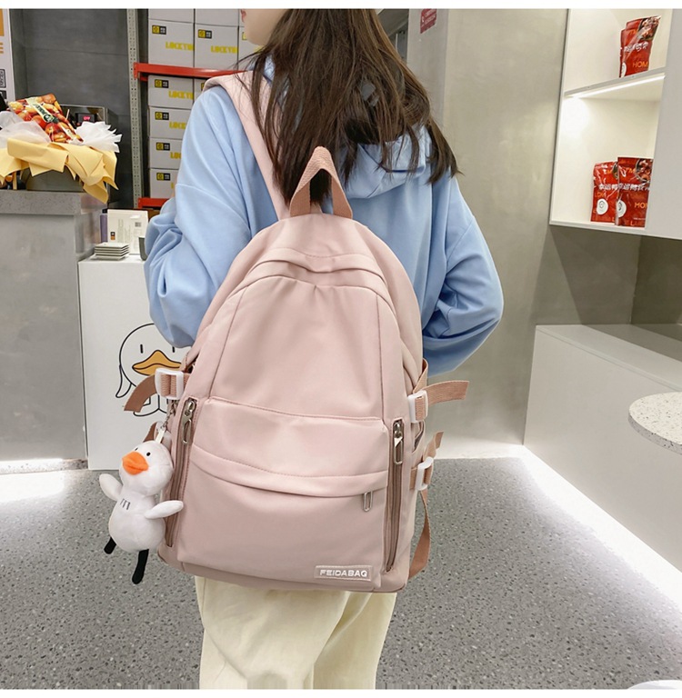 Lässige Schultasche Einfache Mode Nylon Rucksack Studentenrucksack Große Kapazität display picture 9