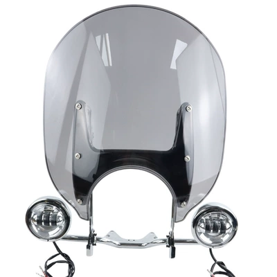 Suitable for Bmw R18 Motorcycle front windshield - gray-electroplating-front-windshield-fog-lights