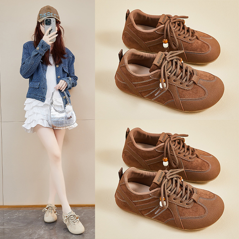 2026 Spring New Korean Style Ins Breathable White For Women Low-top Casual Sneakers Thick-soled Flat Shoes K3911_vogvips.com