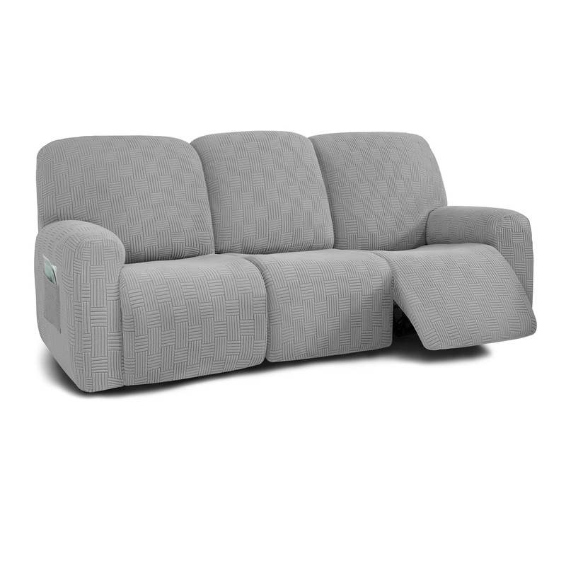 Amazon Stretch All-inclusive Five Horizontal Five Vertical Jacquard Recliner Set Simple Sofa Protective Cover Thickened Three-person Recliner