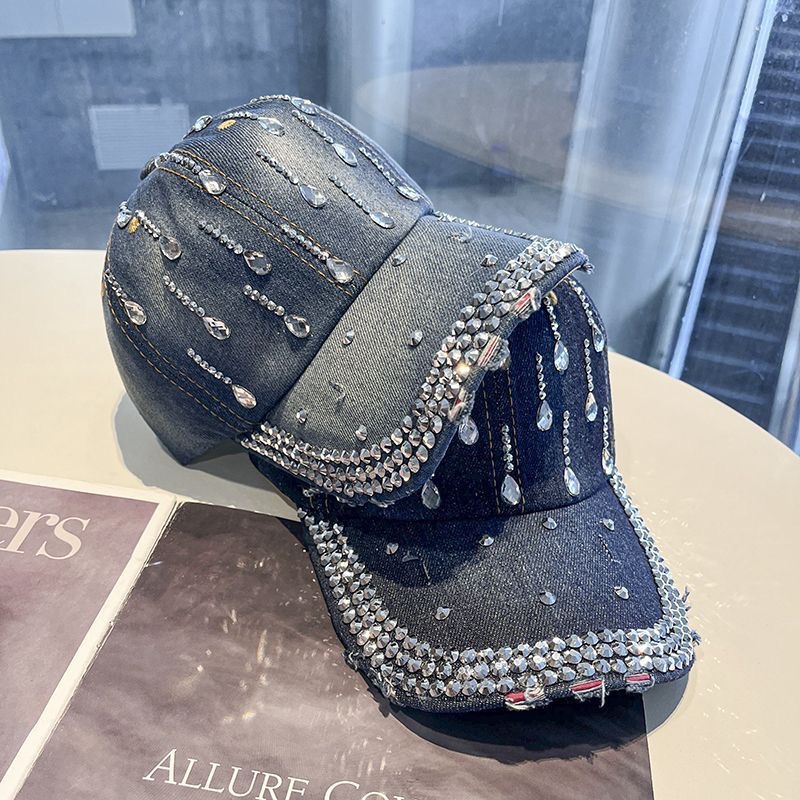 Baseball Cap With Rhinestones For Men And Women Versatile Hat_voghion.com