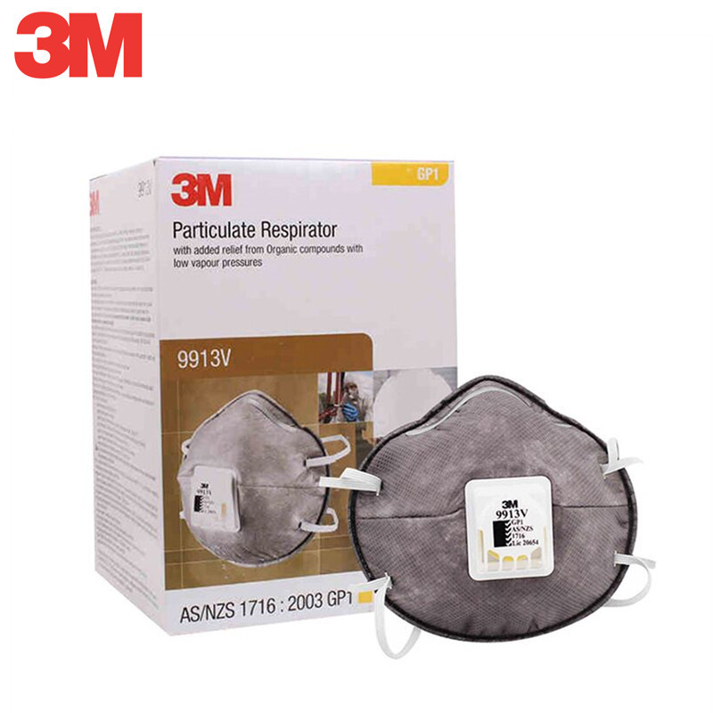 3M9913V 防有机气体 防颗粒物工业粉尘喷漆 防甲醛二手烟带阀口罩