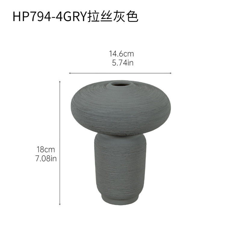 Moderno simple dibujo de seda simple cerámica hecha a mano ornamentos de vasijas de cerámica sala de estar gabinete de televisión decoración de flores de la mesa de comedor